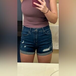 Universal Thread Dark Blue Distressed Jean Shorts